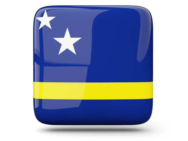 Glossy square icon. Download flag icon of Curacao at PNG format