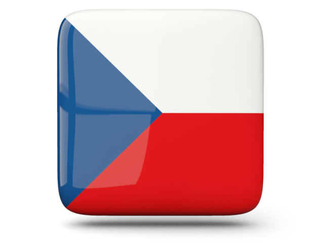 Глянцевая квадратная иконка. Скачать флаг. Чехия