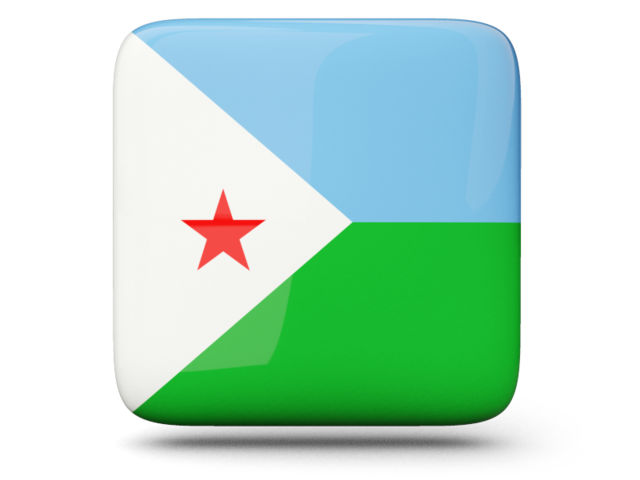 Glossy square icon. Download flag icon of Djibouti at PNG format