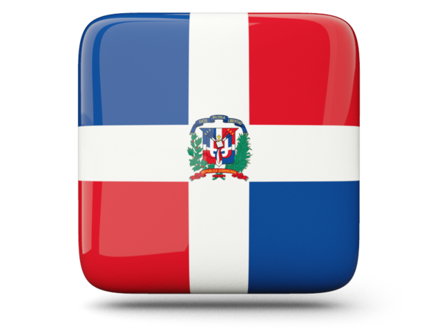 Glossy square icon. Download flag icon of Dominican Republic at PNG format