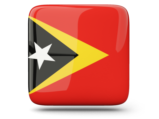 Glossy square icon. Download flag icon of East Timor at PNG format