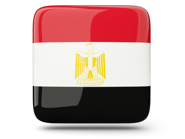 Glossy square icon. Download flag icon of Egypt at PNG format