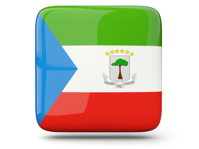 Glossy square icon. Download flag icon of Equatorial Guinea at PNG format
