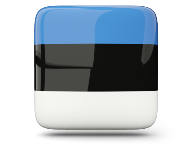 Glossy square icon. Download flag icon of Estonia at PNG format