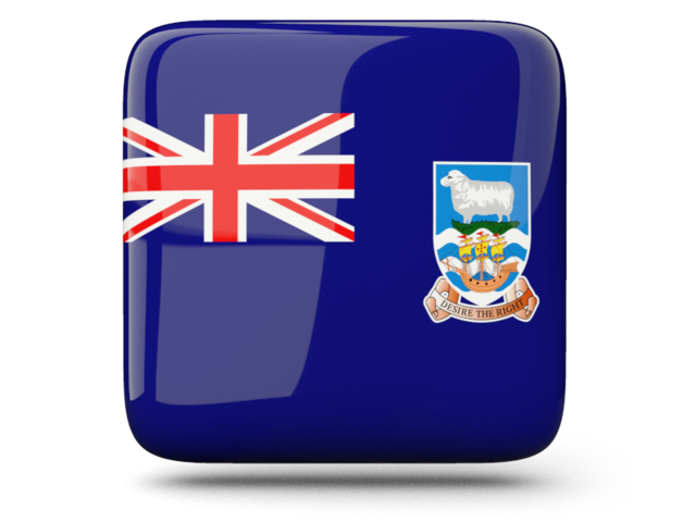 Glossy square icon. Download flag icon of Falkland Islands at PNG format