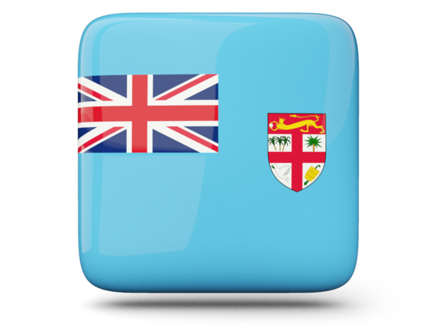 Glossy square icon. Download flag icon of Fiji at PNG format