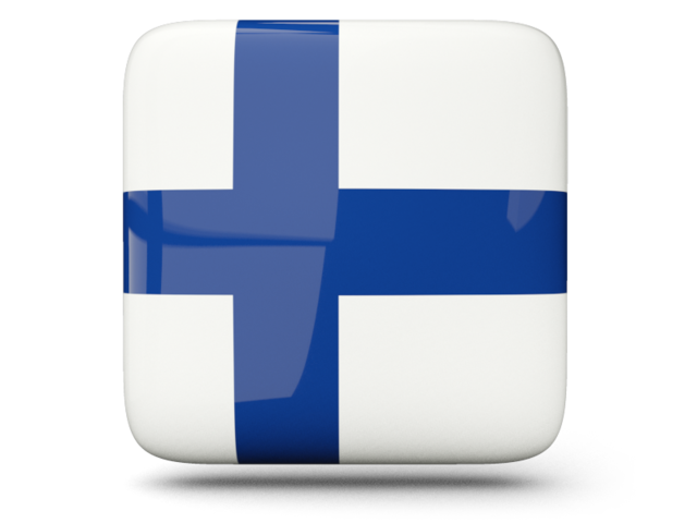 Глянцевая квадратная иконка. Скачать флаг. Финляндия