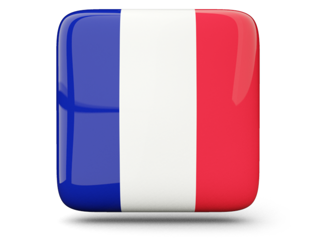 Glossy square icon. Download flag icon of France at PNG format