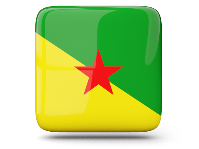 Glossy square icon. Download flag icon of French Guiana at PNG format