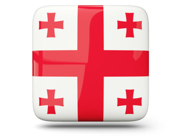 Glossy square icon. Download flag icon of Georgia at PNG format