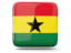 Ghana. Glossy square icon. Download icon.
