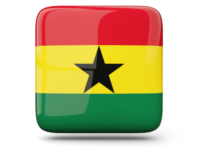 Glossy square icon. Download flag icon of Ghana at PNG format