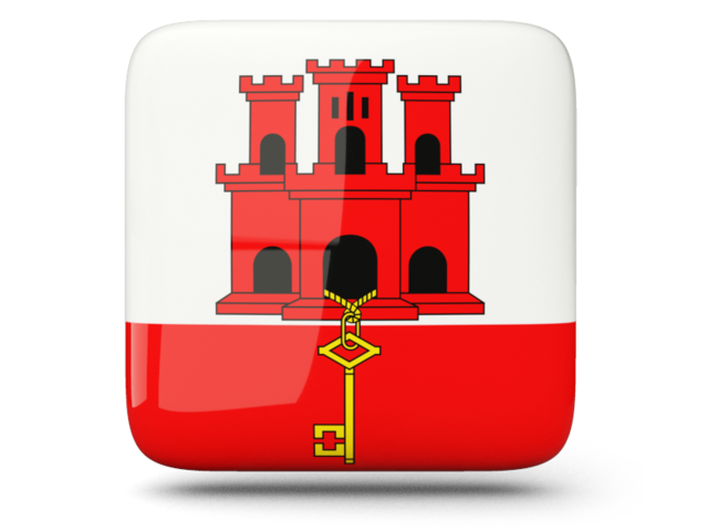 Glossy square icon. Download flag icon of Gibraltar at PNG format