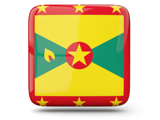 Glossy square icon. Download flag icon of Grenada at PNG format