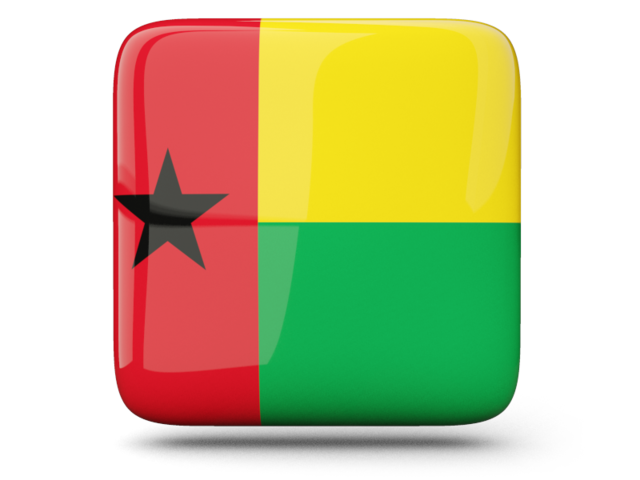 Глянцевая квадратная иконка. Скачать флаг. Гвинея-Бисау