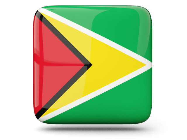 Глянцевая квадратная иконка. Скачать флаг. Гайана