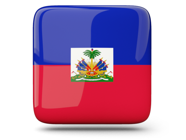 Глянцевая квадратная иконка. Скачать флаг. Гаити