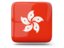 Hong Kong. Glossy square icon. Download icon.