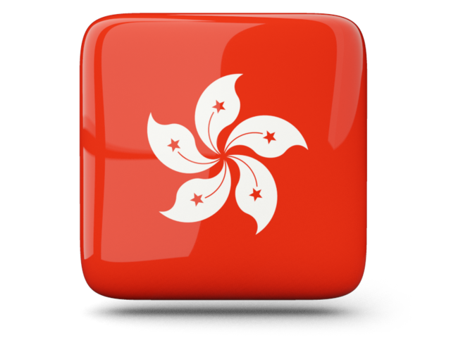 Glossy square icon. Download flag icon of Hong Kong at PNG format