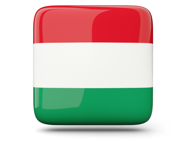 Glossy square icon. Download flag icon of Hungary at PNG format