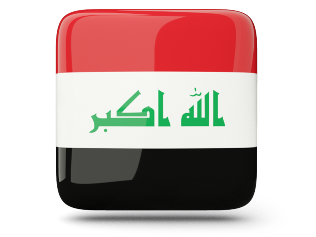 Glossy square icon. Download flag icon of Iraq at PNG format