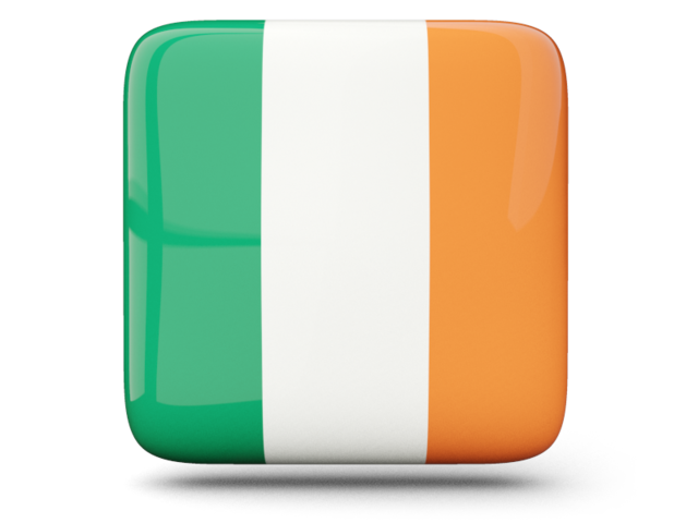 Glossy square icon. Download flag icon of Ireland at PNG format