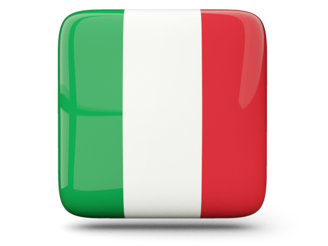 Glossy square icon. Illustration of flag of Italy