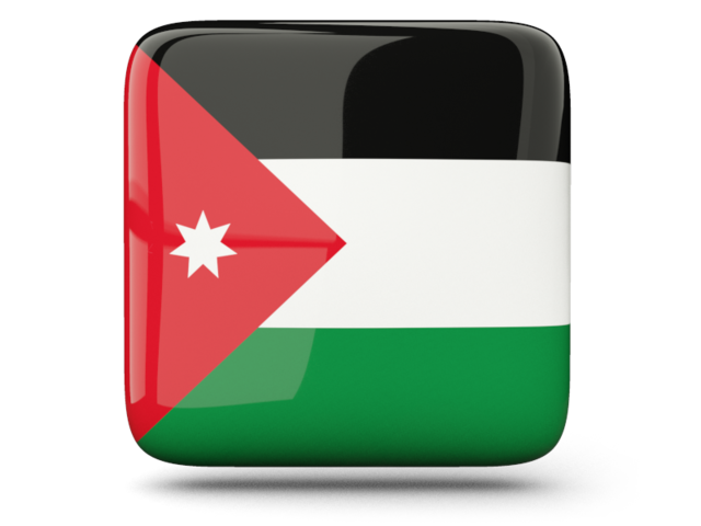 Glossy square icon. Download flag icon of Jordan at PNG format