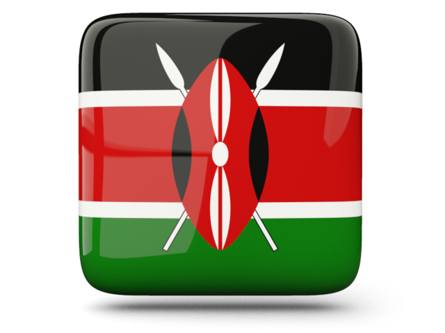 Glossy square icon. Download flag icon of Kenya at PNG format