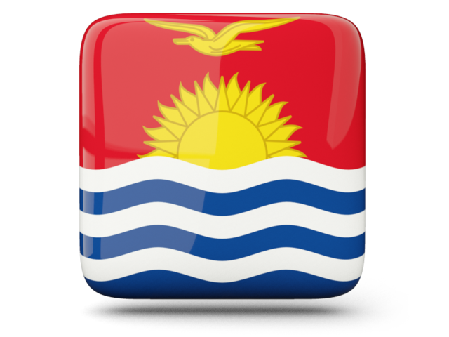 Глянцевая квадратная иконка. Скачать флаг. Кирибати