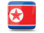 North Korea. Glossy square icon. Download icon.