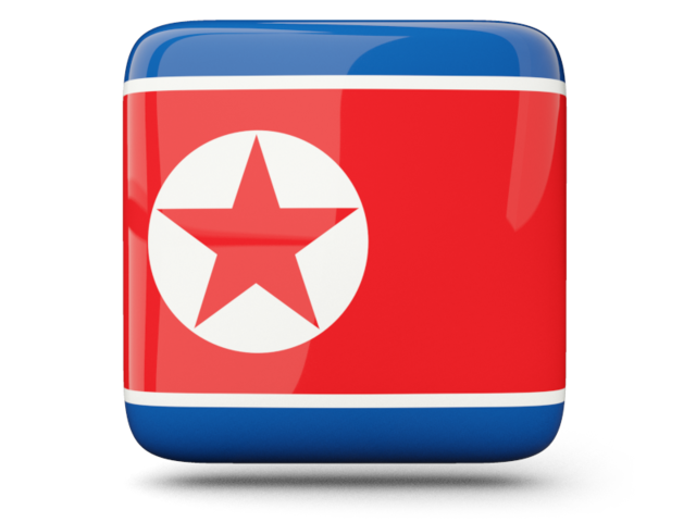 Glossy square icon. Download flag icon of North Korea at PNG format