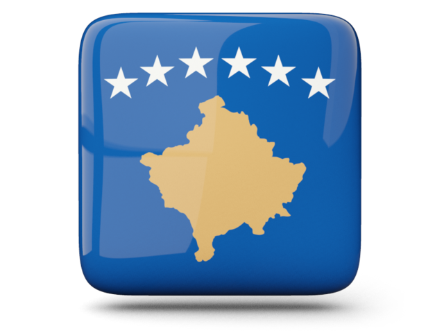 Glossy square icon. Download flag icon of Kosovo at PNG format