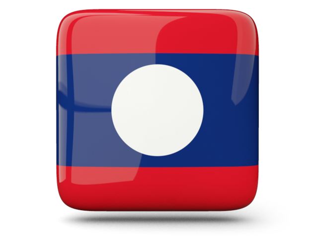 Glossy square icon. Download flag icon of Laos at PNG format