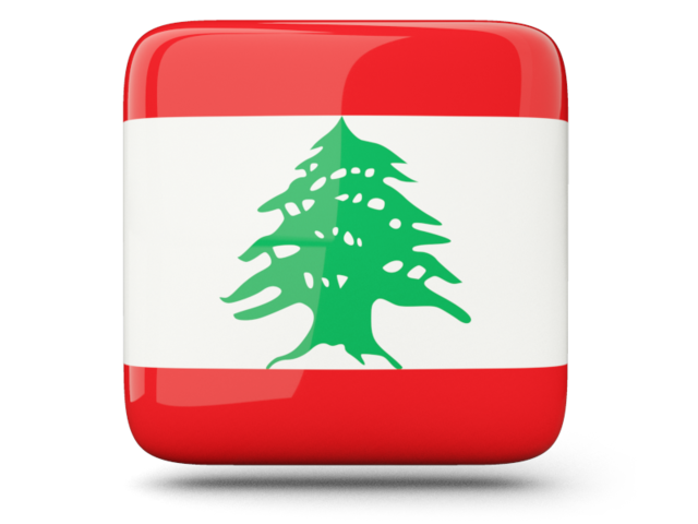 Glossy square icon. Download flag icon of Lebanon at PNG format