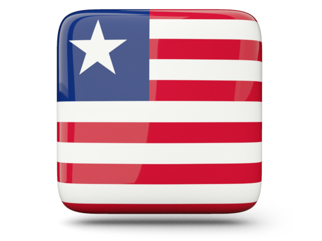 Glossy square icon. Download flag icon of Liberia at PNG format