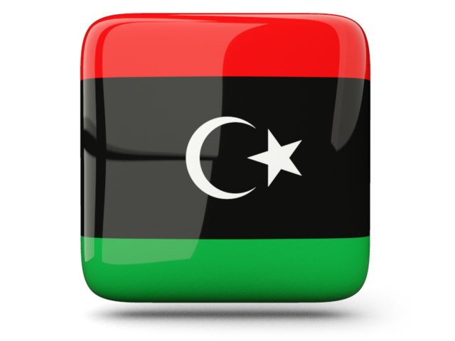 Глянцевая квадратная иконка. Скачать флаг. Ливия