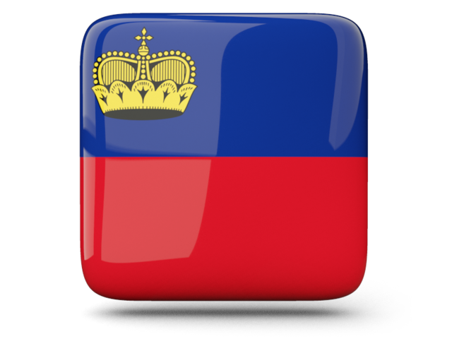 Glossy square icon. Download flag icon of Liechtenstein at PNG format