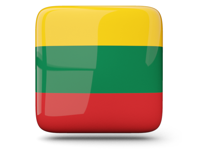 Glossy square icon. Download flag icon of Lithuania at PNG format