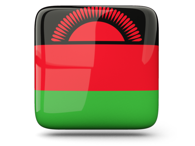 Глянцевая квадратная иконка. Скачать флаг. Малави