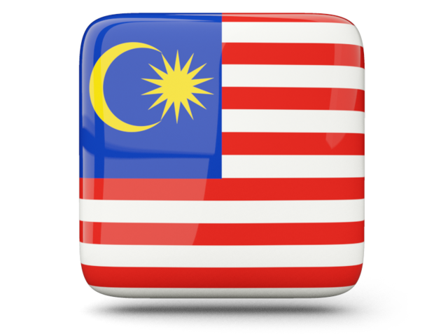 Glossy square icon. Download flag icon of Malaysia at PNG format