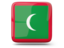 Maldives. Glossy square icon. Download icon.