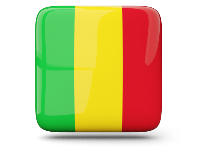 Glossy square icon. Download flag icon of Mali at PNG format