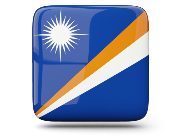 Glossy square icon. Download flag icon of Marshall Islands at PNG format