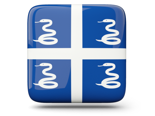 Glossy square icon. Download flag icon of Martinique at PNG format