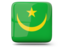 Mauritania. Glossy square icon. Download icon.