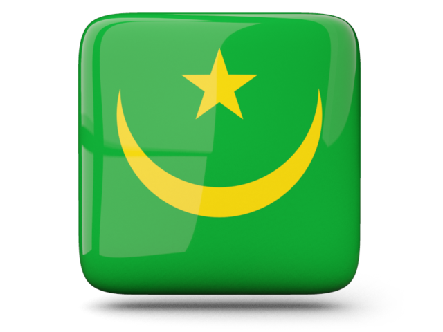 Glossy square icon. Download flag icon of Mauritania at PNG format