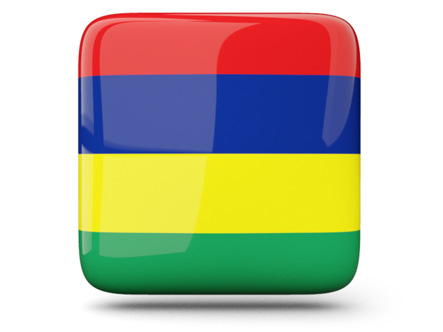 Glossy square icon. Download flag icon of Mauritius at PNG format