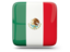 Mexico. Glossy square icon. Download icon.