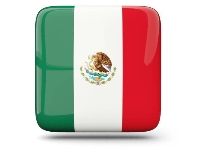 Glossy square icon. Download flag icon of Mexico at PNG format